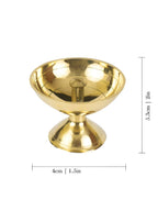 Spillbox Gold-Toned Brass Small Diya Round Pooja Essential | Grocsy