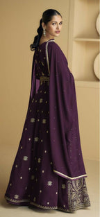 Vastranavya Purple Georgette Embroidered Sequins Work Anarkali Style A Line Suits | Grocsy