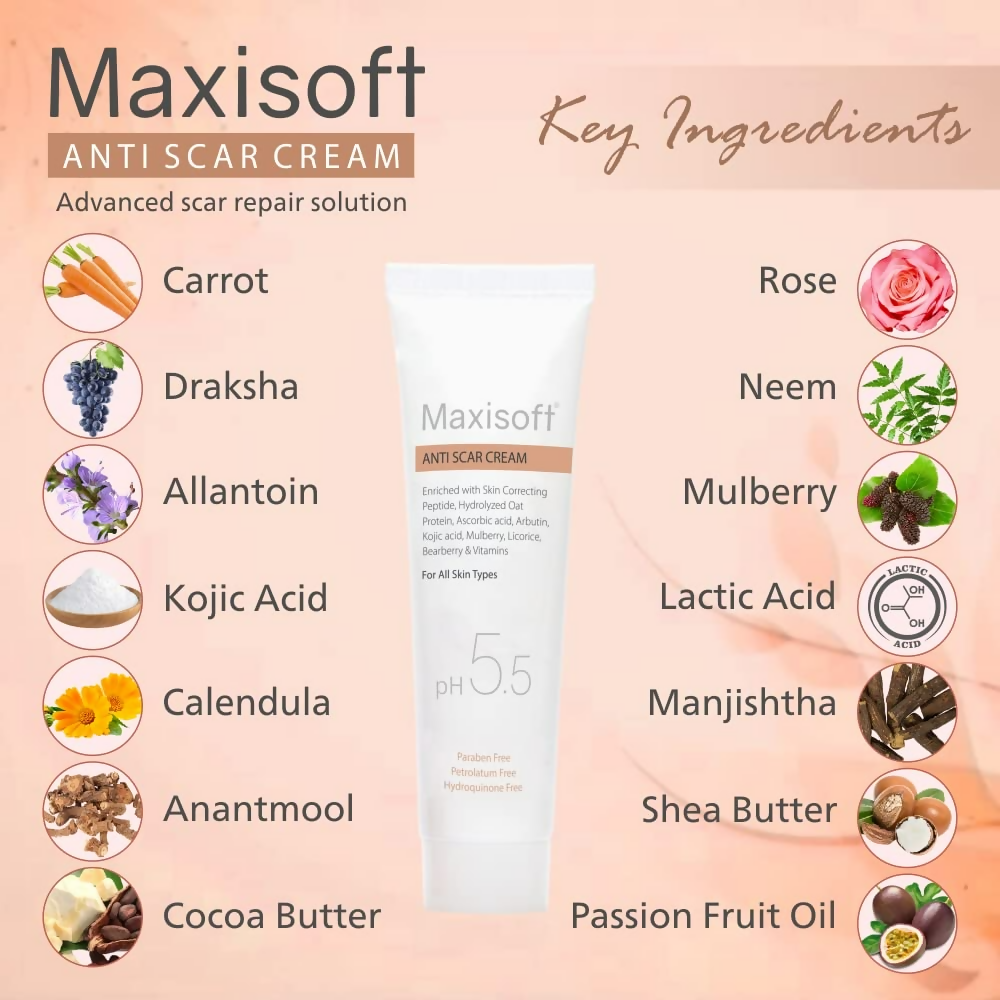 Maxisoft Anti Scar Cream pH Balanced | Grocsy