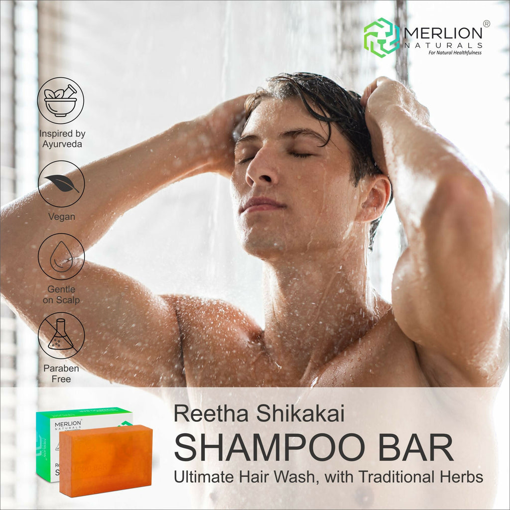 Merlion Naturals Reetha Shikakai Shampoo Bar | Grocsy