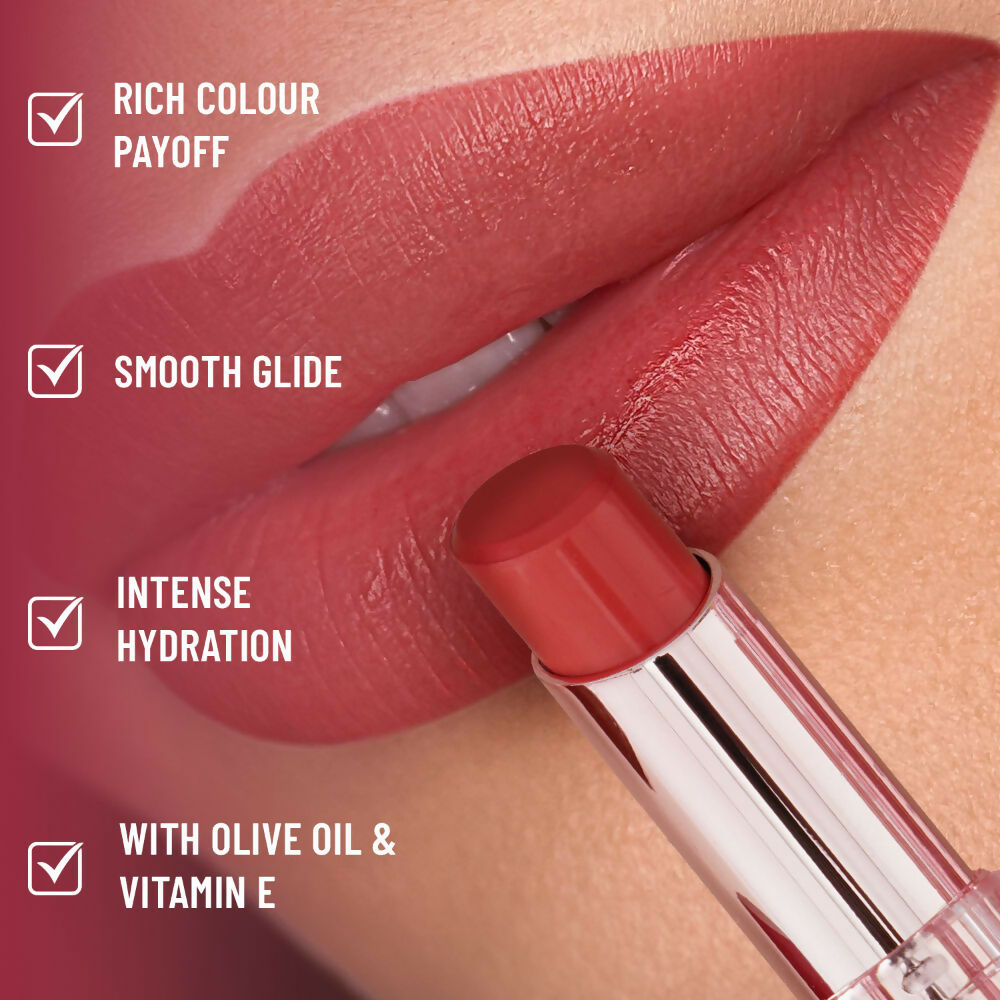 Swiss Beauty High Shine Finish Smooth Glide Pure Lustre Lipstick - 7 Twisted Caramel | Grocsy