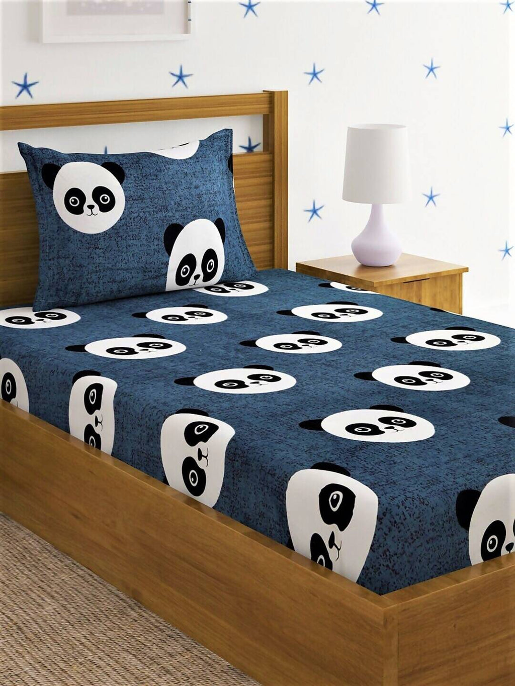 Home Sizzler Grey & White Graphic 144 TC Bedsheet with Pillow Covers | Grocsy