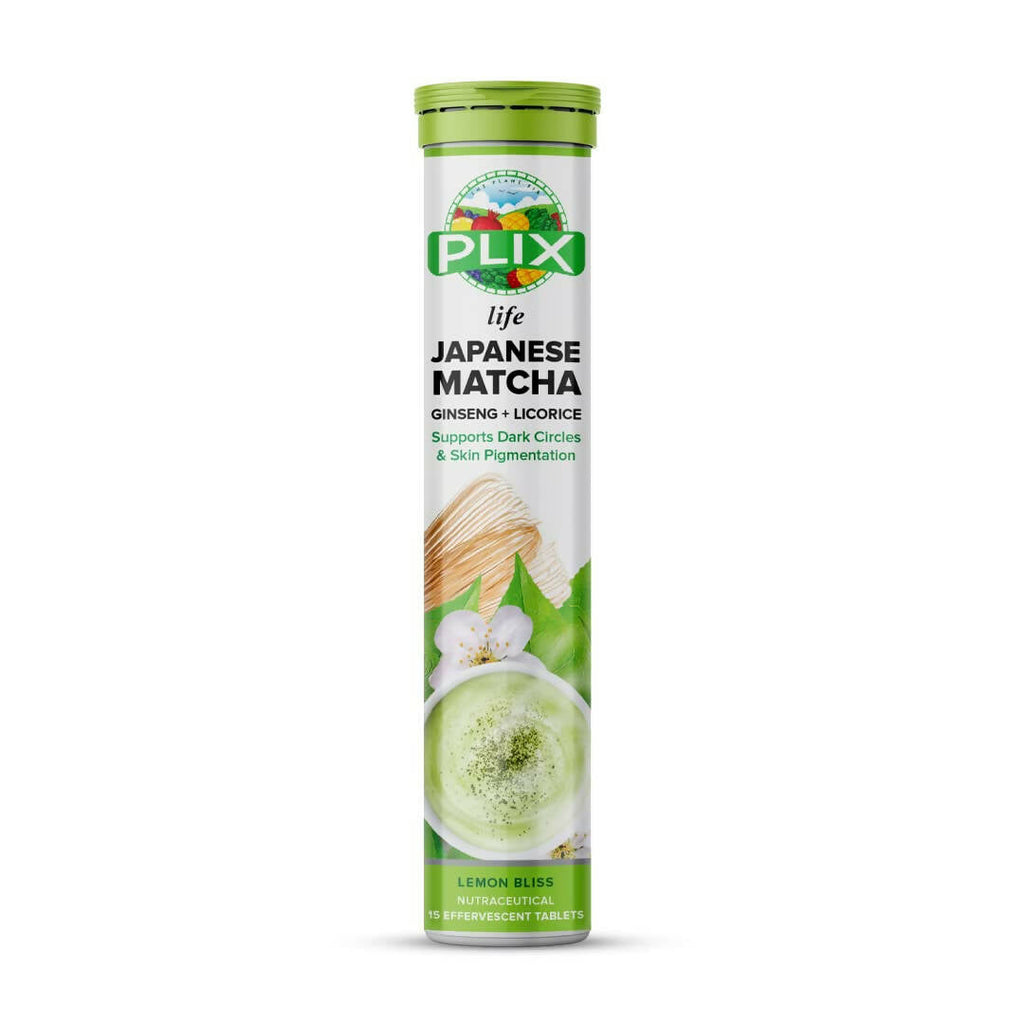 PLIX The Plant Fix Japanese Matcha Effervescent Tablets for Dark Circles - Lemon | Grocsy