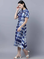 Myshka Stylish Multicolor Half Sleeve Women's Dress | Grocsy