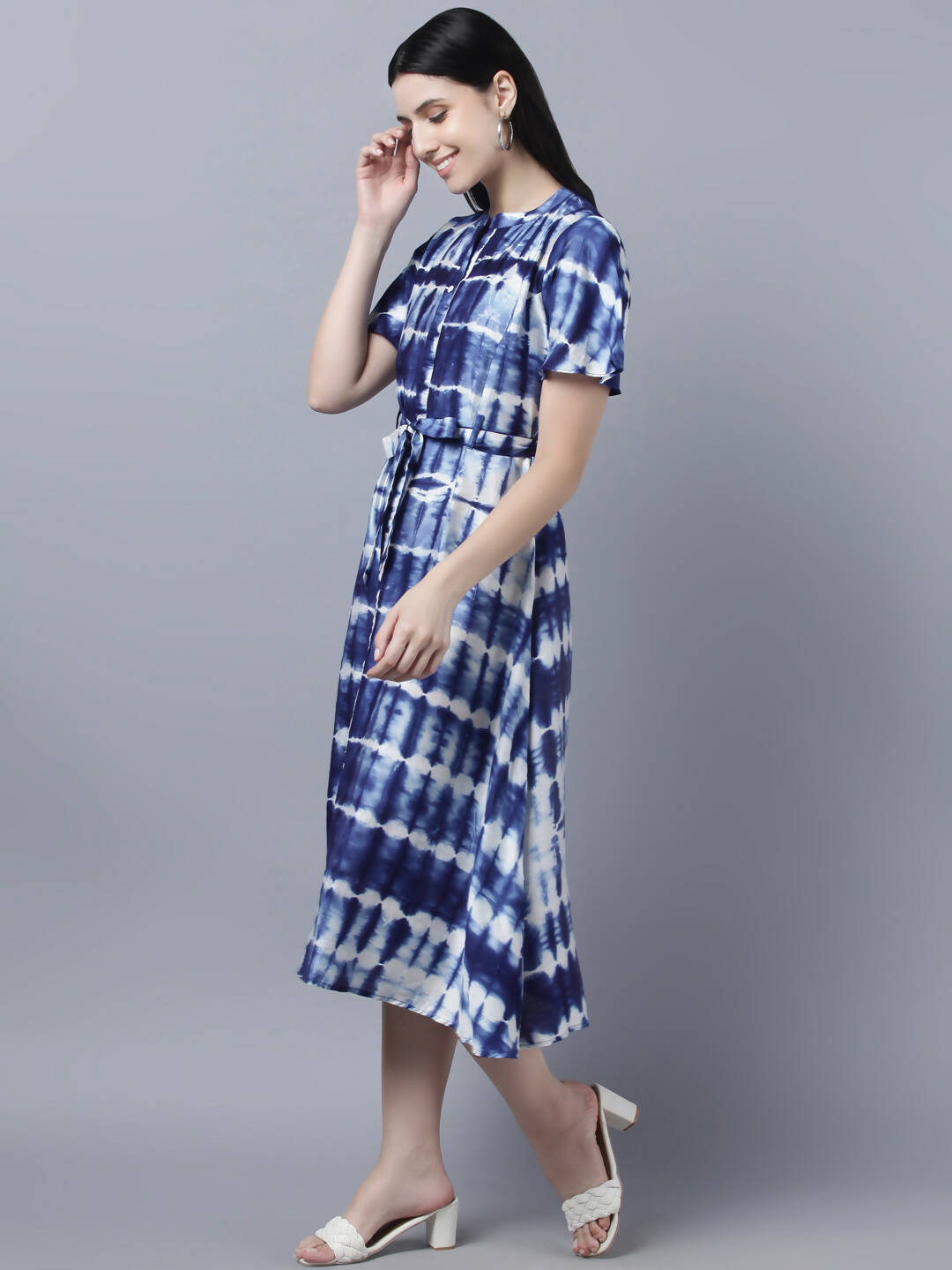 Myshka Stylish Multicolor Half Sleeve Women's Dress | Grocsy