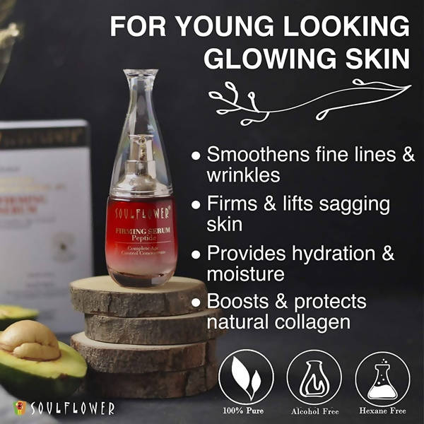 Soulflower Herbal Peptide Firming Serum | Grocsy
