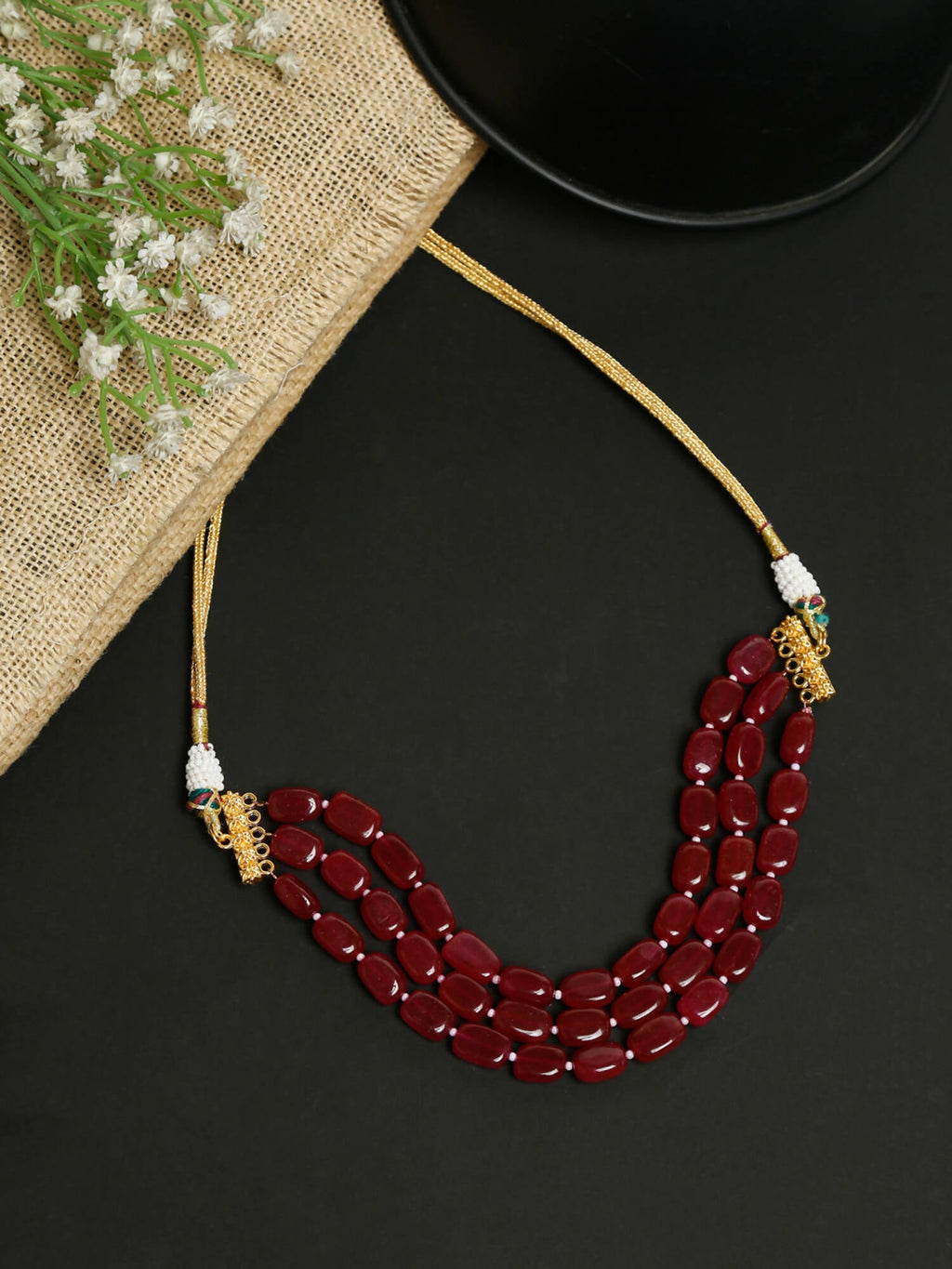 Maroon Choker - Ruby Raang | Grocsy