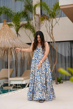 Aayaa Designer Printed Full Flared Gown - Multi Color | Grocsy