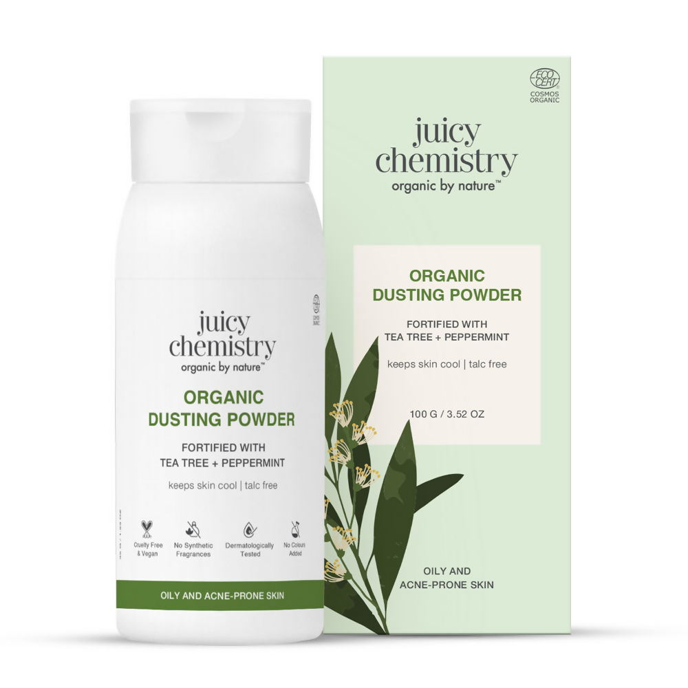 Juicy Chemistry Organic Dusting Powder Fortified With Tea Tree & Peppermint | Grocsy