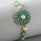 Floral Stylish Rakhi & Kaju Katli Box | Grocsy