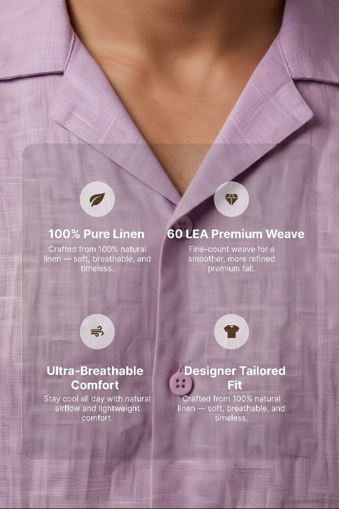Lilac Drift — Lilac Linen Shirt by Hilo Design | Grocsy