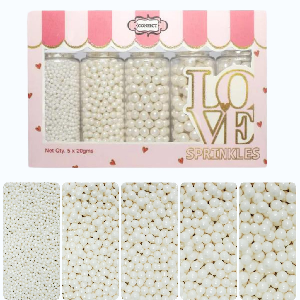 Confect White Princess Disco Balls Assorted Sprinkles ( DB-13 ) | Grocsy