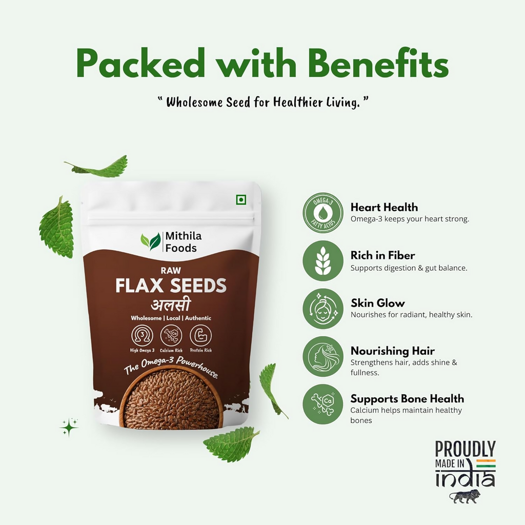 Mithila Foods Premium Flax Seeds Alsi Beej For Weight Loss, Hair Growth & Skin Care | Grocsy