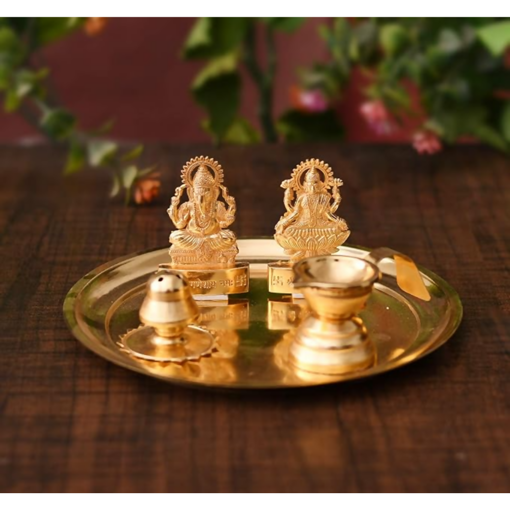 Collectible India Pooja thali Set for Aarti Home | Grocsy