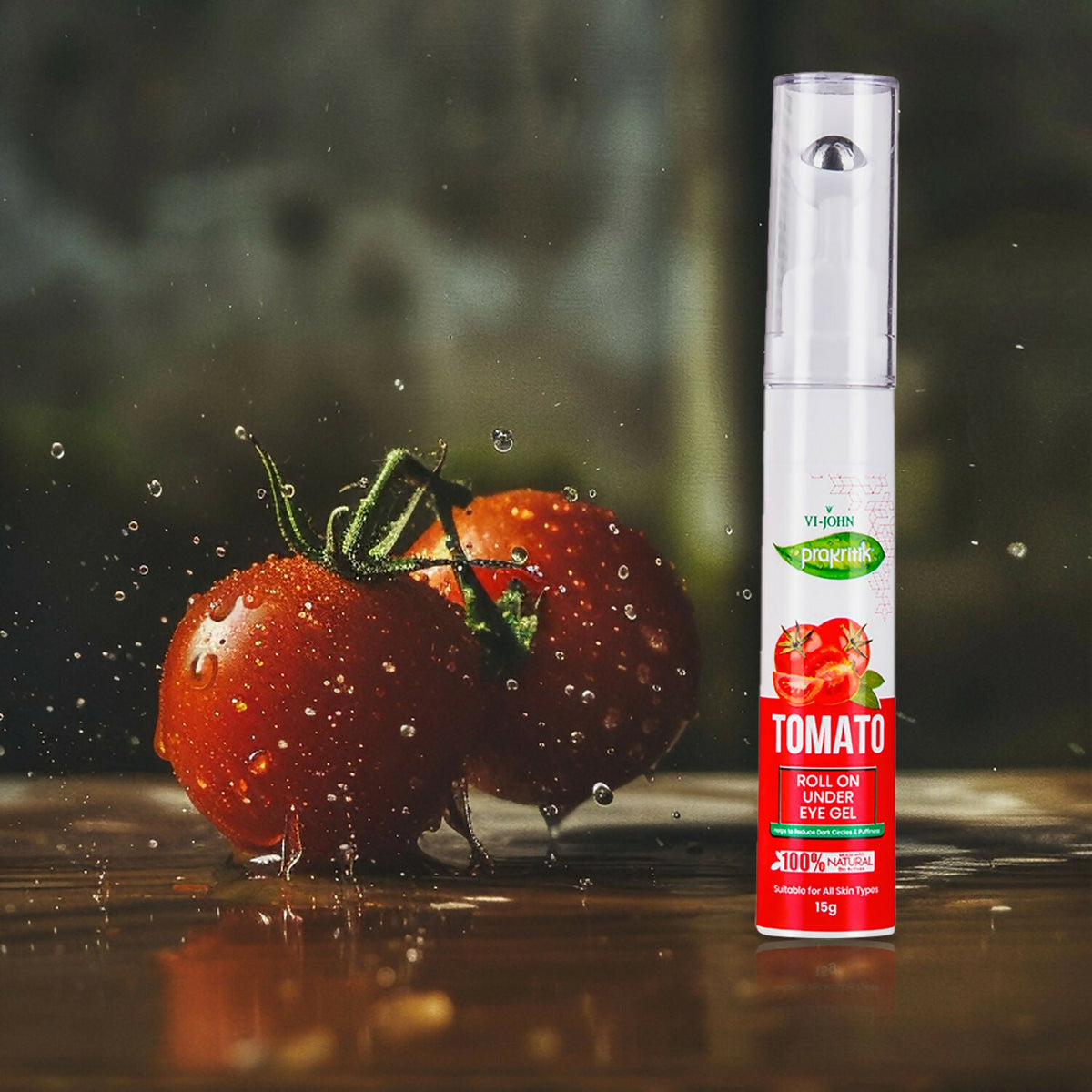 VI-JOHN Prakritik Tomato Under Eye Gel, Reduces Dark Circles, Puffiness,Fine Lines 100% Bioactives | Grocsy