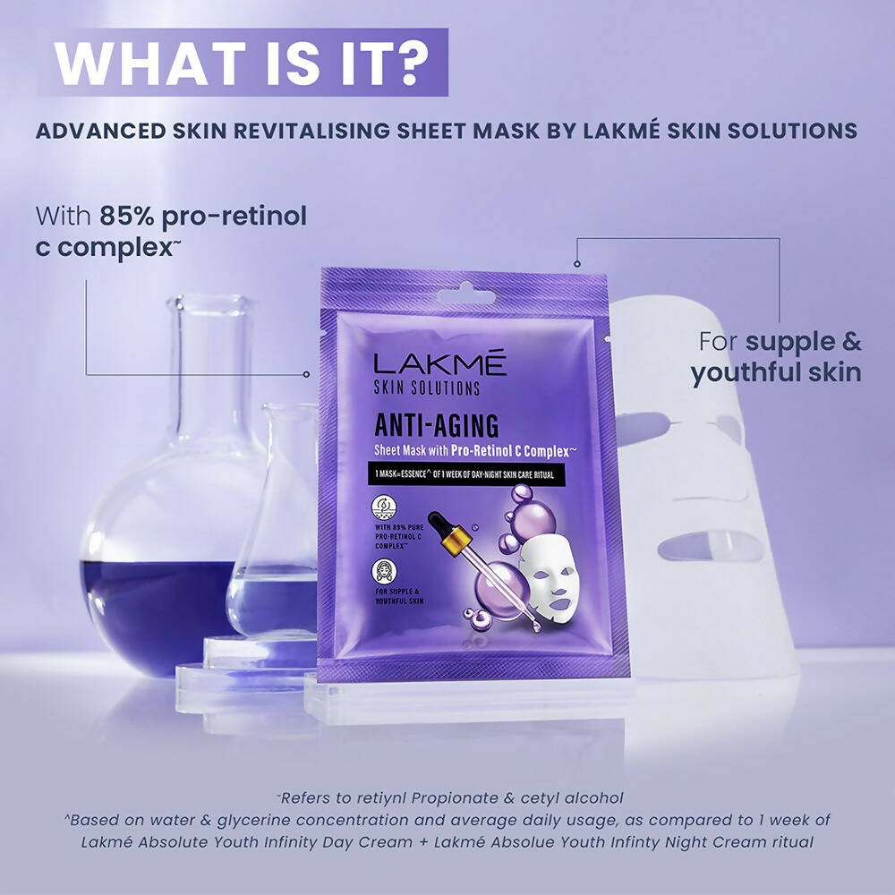 Lakme Skin Solutions Anti-Aging Sheet Mask | Grocsy