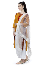 Mominos Fashion White Orgenza Nug Embroidery Dupatta | Grocsy