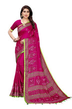 Vamika Embroidery Pink Jute Silk Saree (Jhulka Pink) | Grocsy