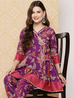 Ahalyaa Women's Traditional Wear Co-ods - Purple | Grocsy