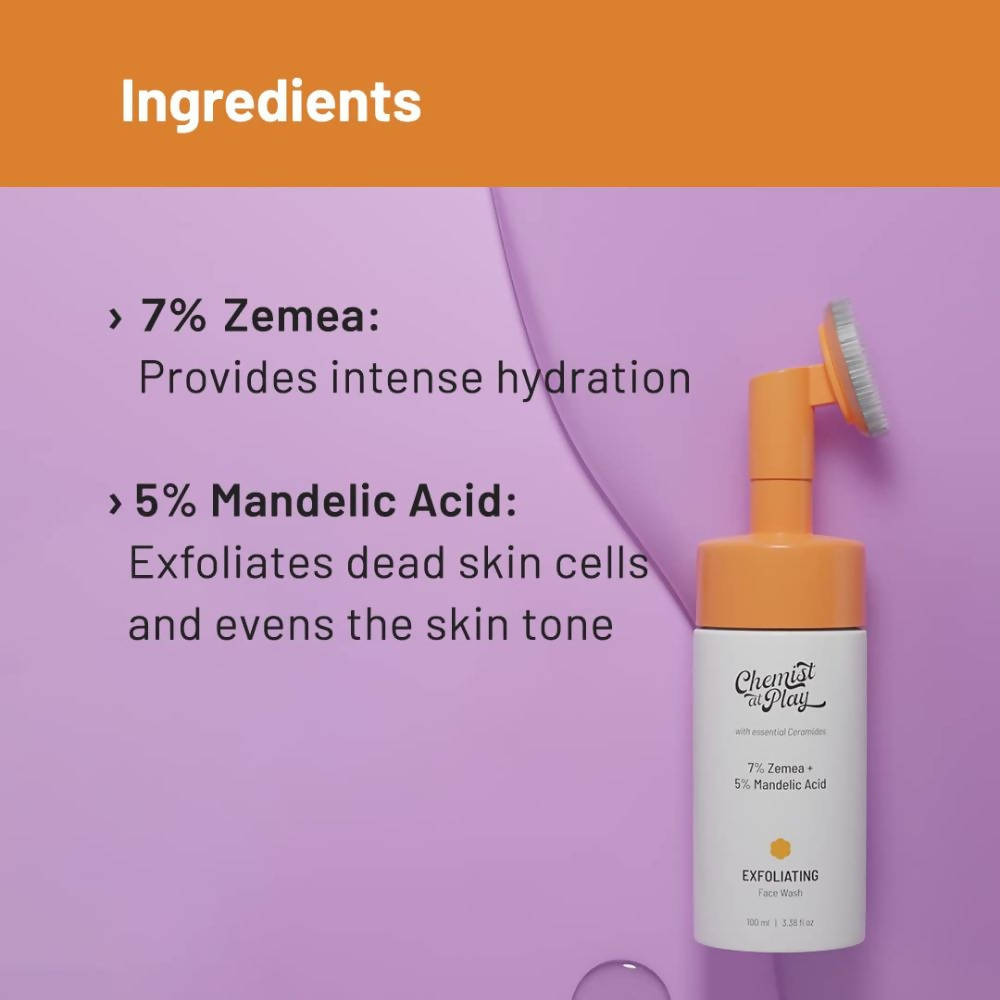 Chemist At Play Exfoliating Face Wash with Ceramides For Bumpy Skin, Pigmented Skin | Grocsy