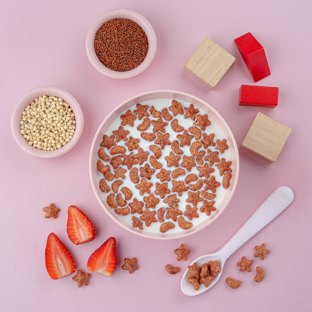 Slurrp Farm Berry Crunch Strawberry Cereal (Ragi Stars & Moons) | Grocsy