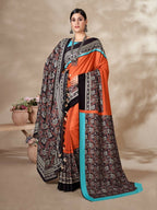 Aayaa Designer Winter Collection Printed Saree With Shawl - Multi Color | Grocsy