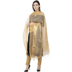 A R Silk VNS Tissue Zari Fancy Dupatta Golden Color Dupatta or Chunni | Grocsy