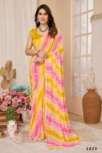 Aafreen Partywear Designer Lemon Georgette Fancy Ready Wear Saree | Grocsy
