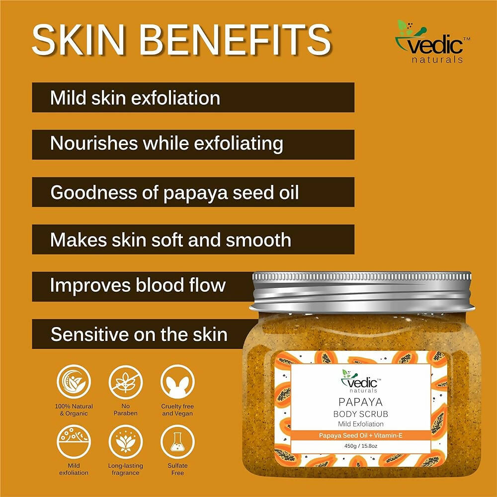 Vedic Naturals Papaya Body Scrub | Grocsy