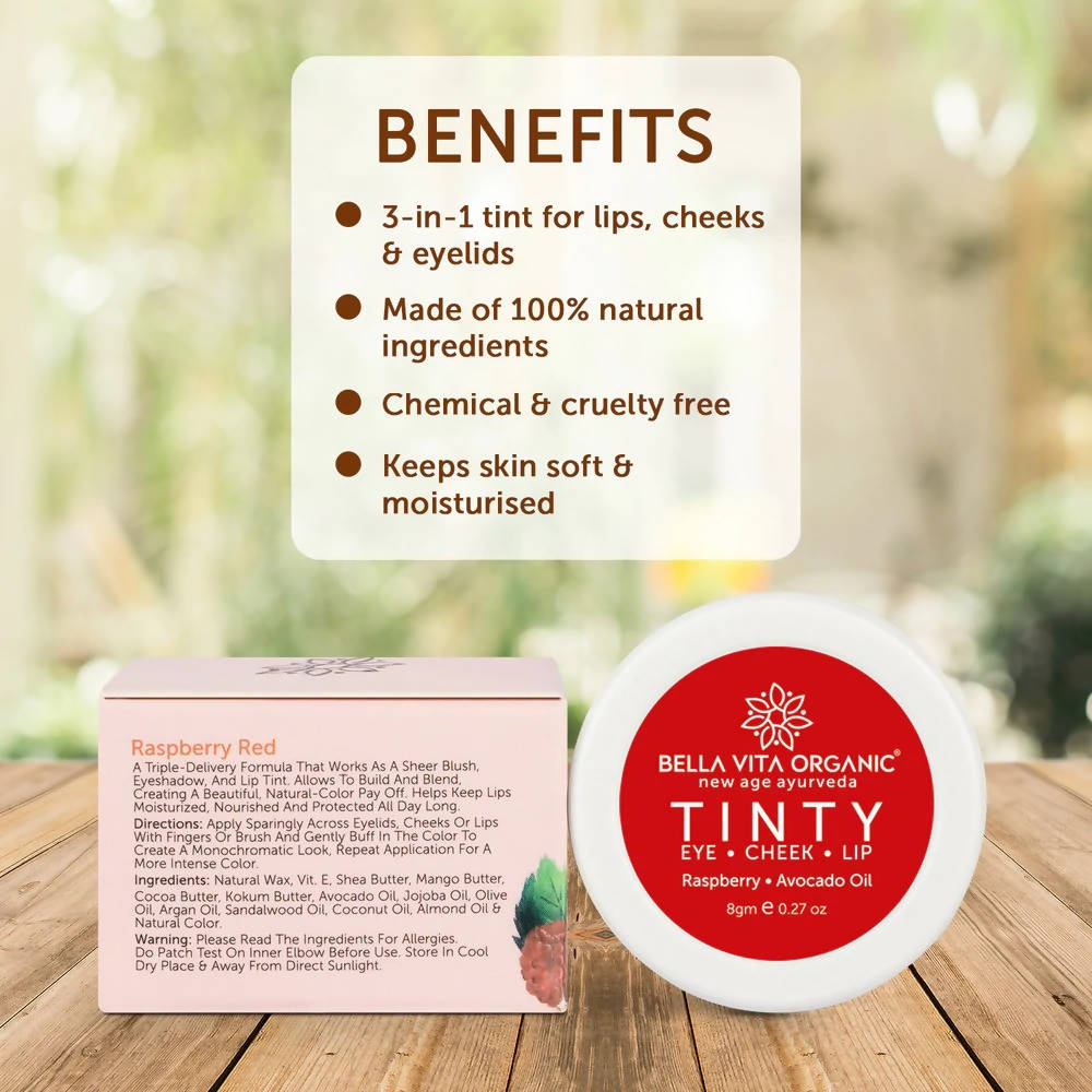 Bella Vita Organic Raspberry 3 in 1 Tinty Blush | Grocsy