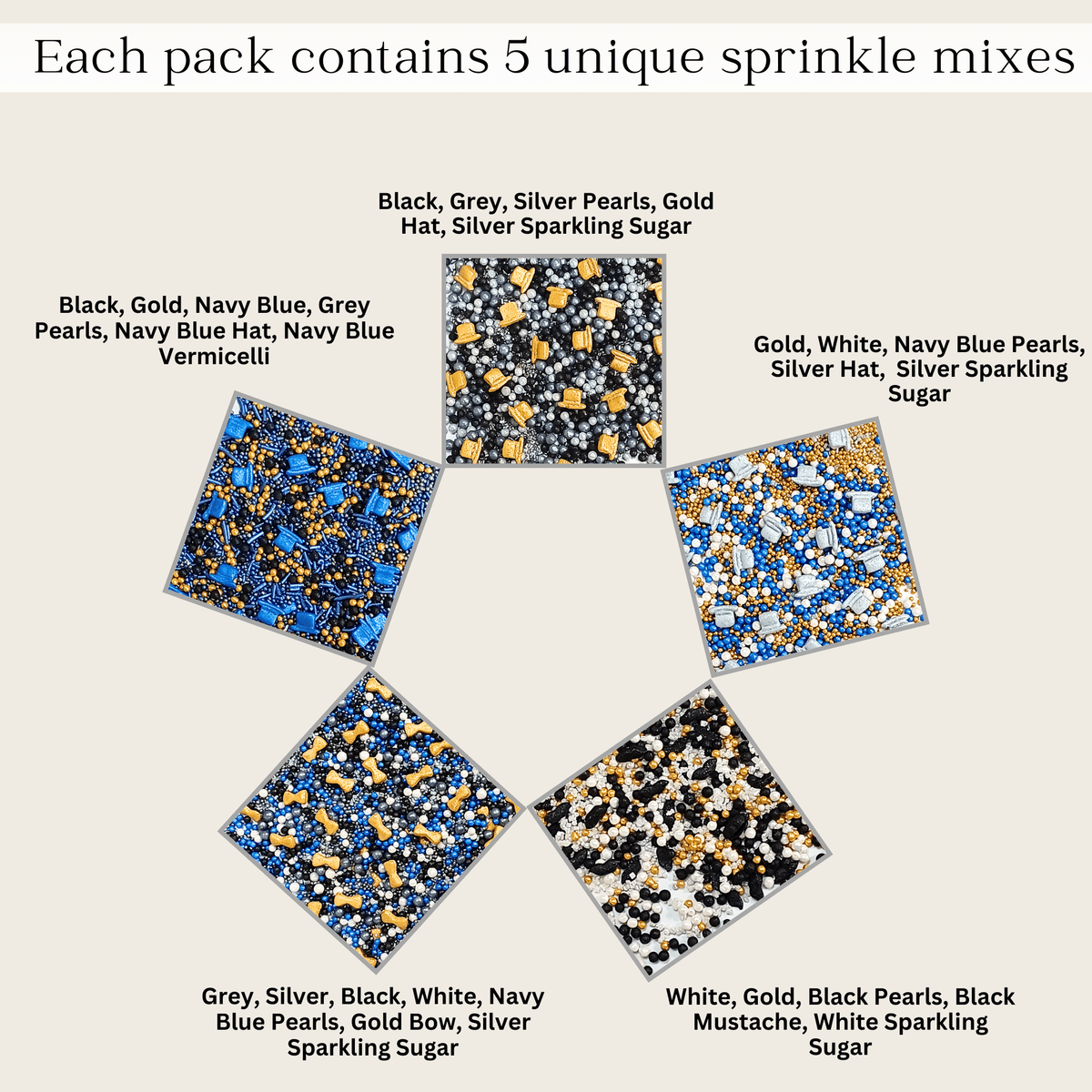 Confect Black, Blue & White | (03) Father's Day Sprinkles | Grocsy
