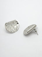 NVR Women's Set of 2 Gold & Silver Brass-Plated Artificial Stones Studded Studs Earring | Grocsy