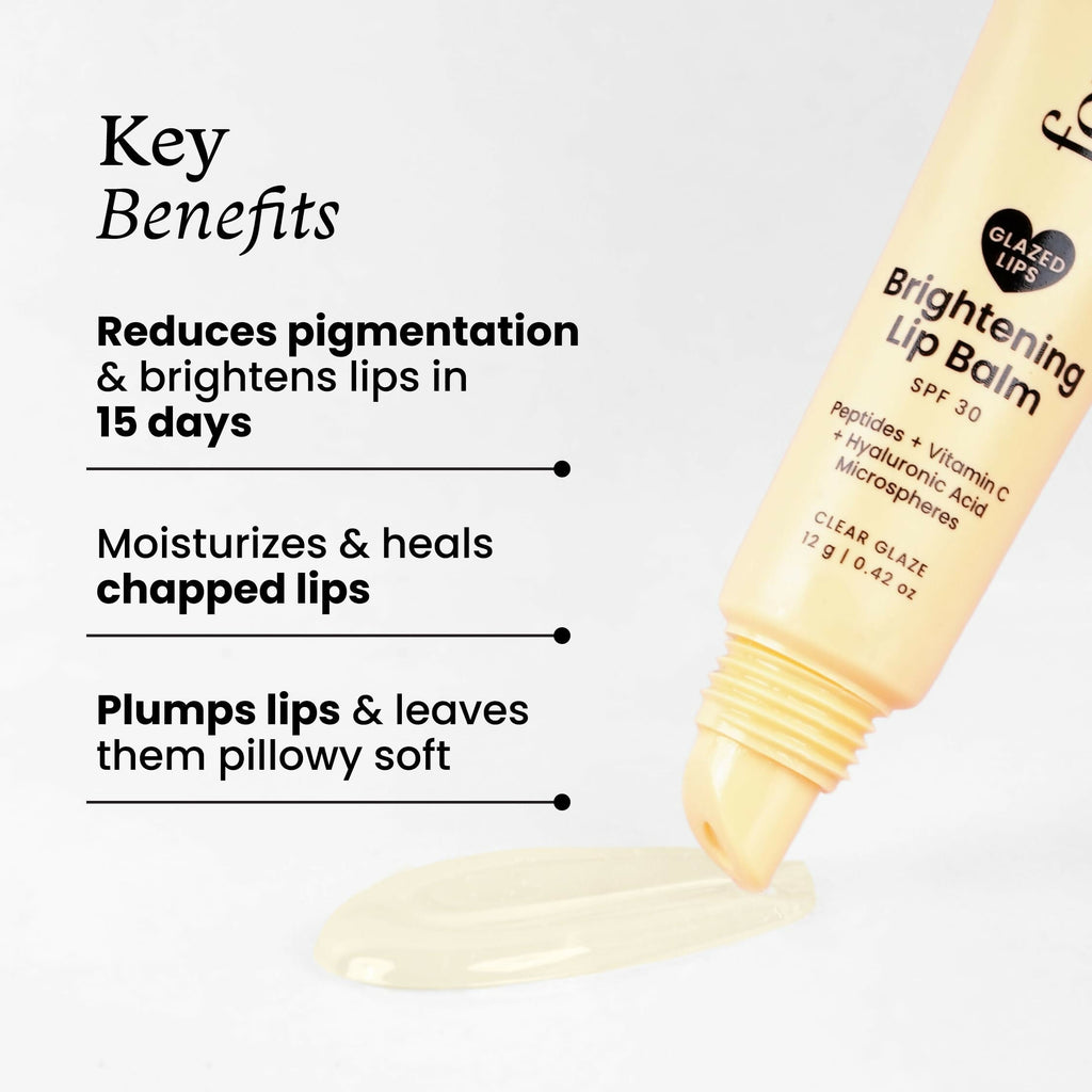Foxtale Brightening SPF 30 Lip Balm - Clear Glaze (Vanilla), Brightens Lips, Reduces Pigmentation | Grocsy