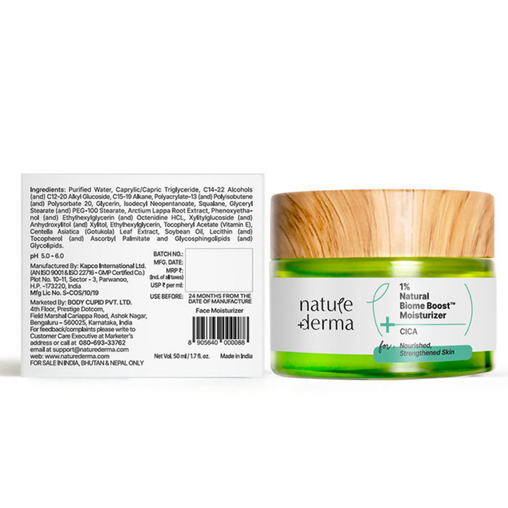 Nature Derma 1% Natural Biome-Boost Moisturizer With CICA | Grocsy