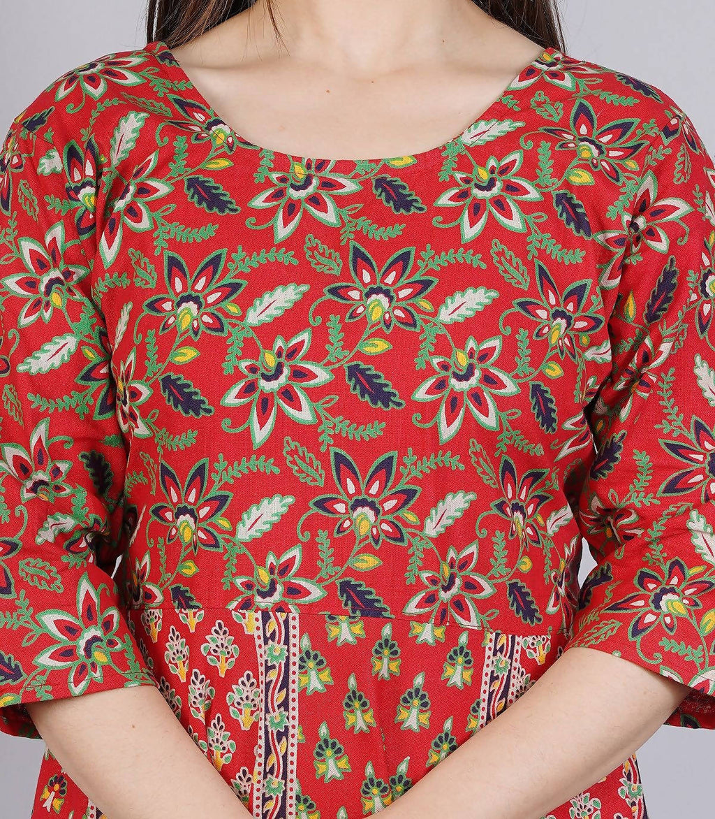 Vamika Multicolor Cotton Printed Party/Casual Wear Kurti (GAM14K) | Grocsy