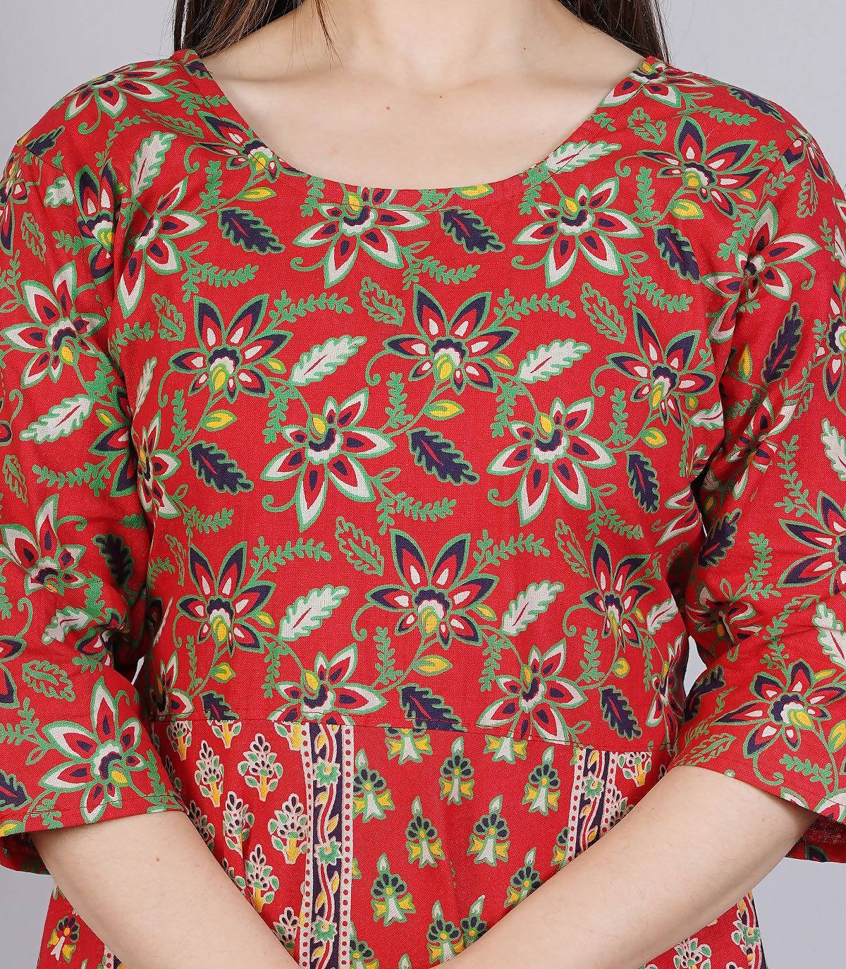 Vamika Multicolor Cotton Printed Party/Casual Wear Kurti (GAM14K) | Grocsy