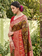 Shree Shyam Fashion Mehndi Soft Silk Saree | Grocsy