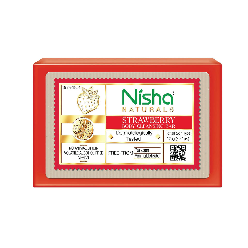 Nisha Strawberry Body Cleansing Soap Bar | Grocsy
