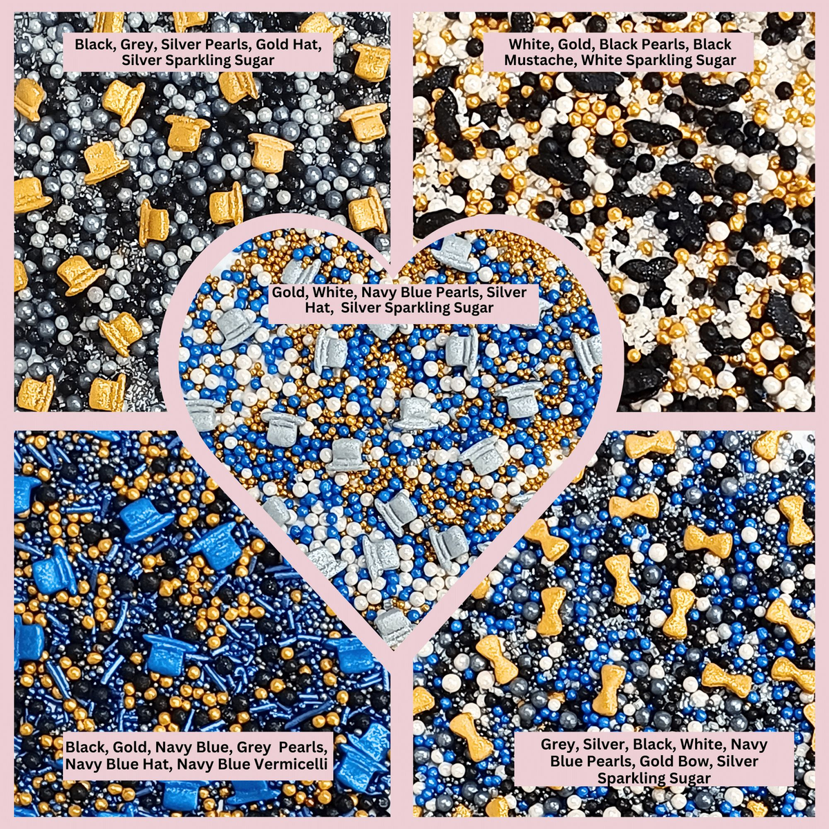 Confect Black, Blue & White | (03) Father's Day Sprinkles | Grocsy