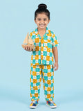 Breathables Woven Cotton Half Sleeves Checks Shirt & Pyjama Multicolour | Grocsy
