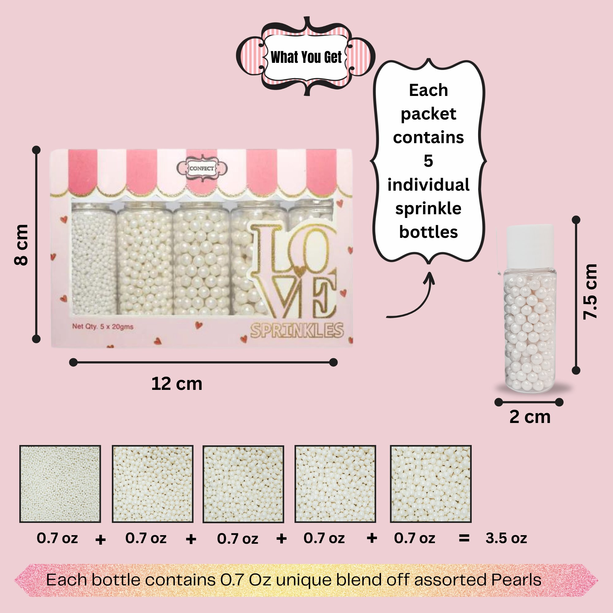 Confect White Princess Disco Balls Assorted Sprinkles ( DB-13 ) | Grocsy