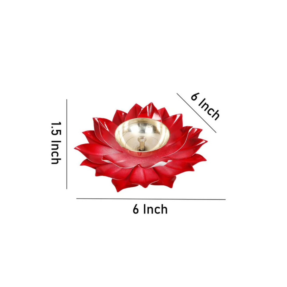 CraftVatika Kamal Diya Deepak Lotus Brass Diyas Oil Lamp Pooja | Grocsy