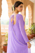 Teeya Creation New Trendy Stylish Anarkali Gown Set - Lavender | Grocsy