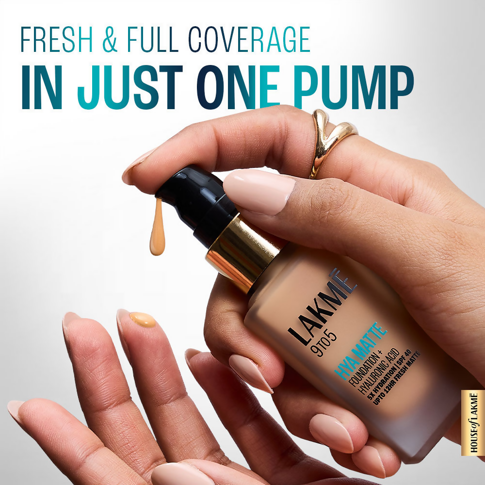 Lakme 9to5 Hya Matte Foundation + Hyaluronic Acid - Warm Natural | Grocsy