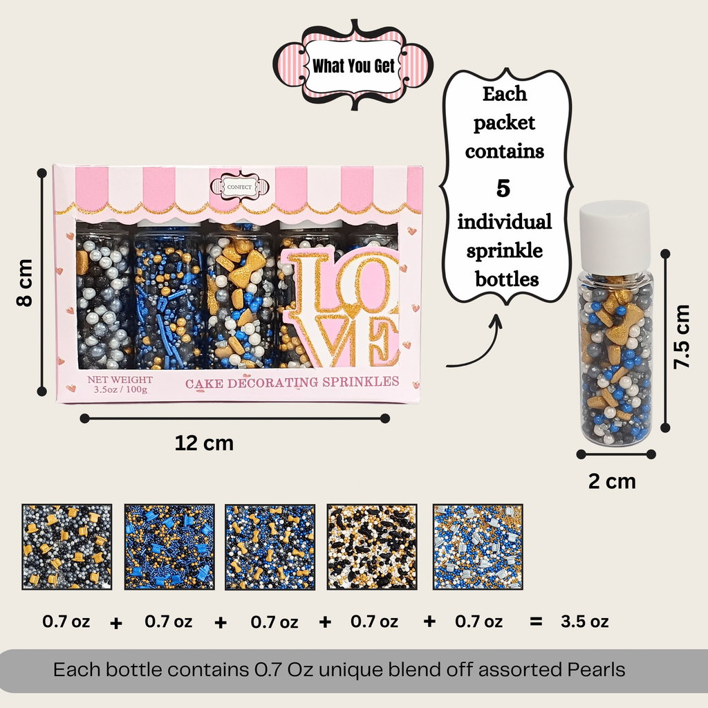 Confect Black, Blue & White | (03) Father's Day Sprinkles | Grocsy