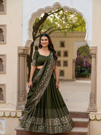Lehenga Mart Mehendi Green Designer Wedding Wear Lehenga Choli | Grocsy