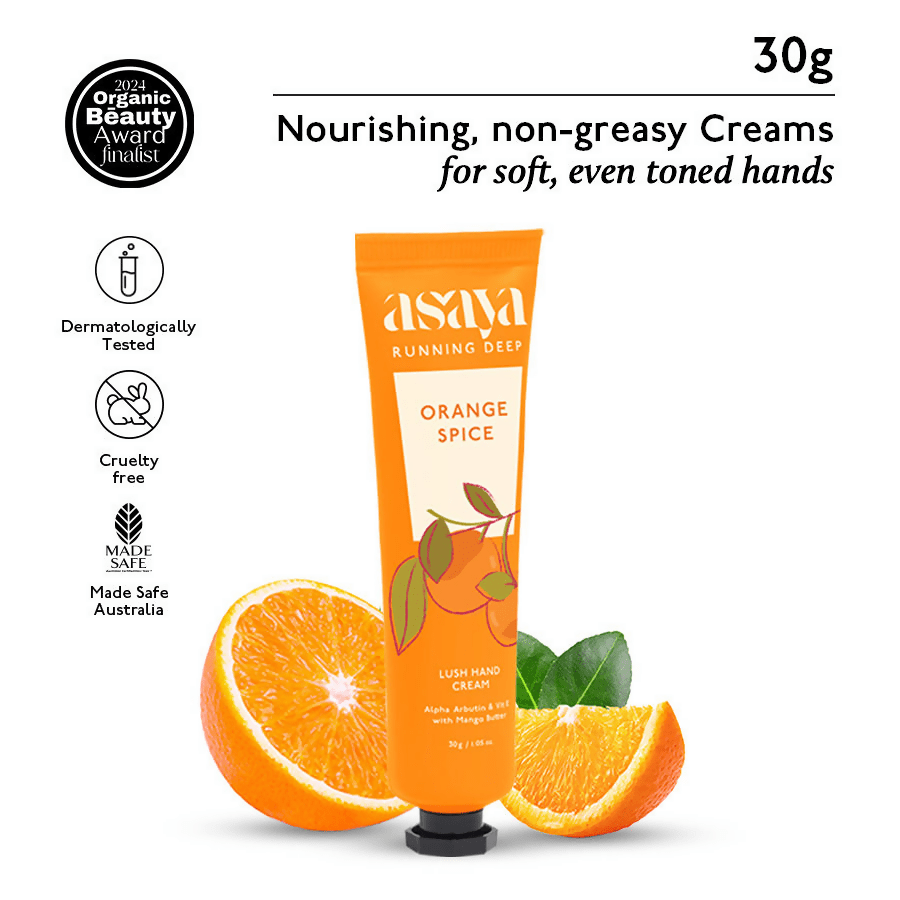 Asaya Orange Hand Cream Softens Dry, Rough Hands For Men & Women | Grocsy