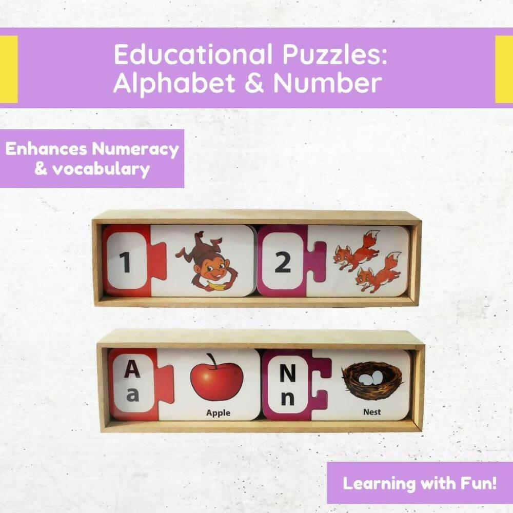 Matoyi Educational Puzzles Kit (Alphabets & Numbers) | Grocsy