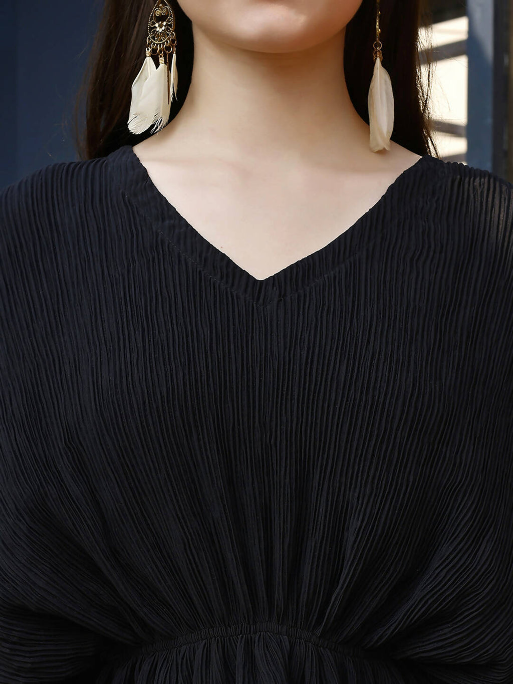 Black Crush Plain Top with Matching Bottom - Eesha | Grocsy