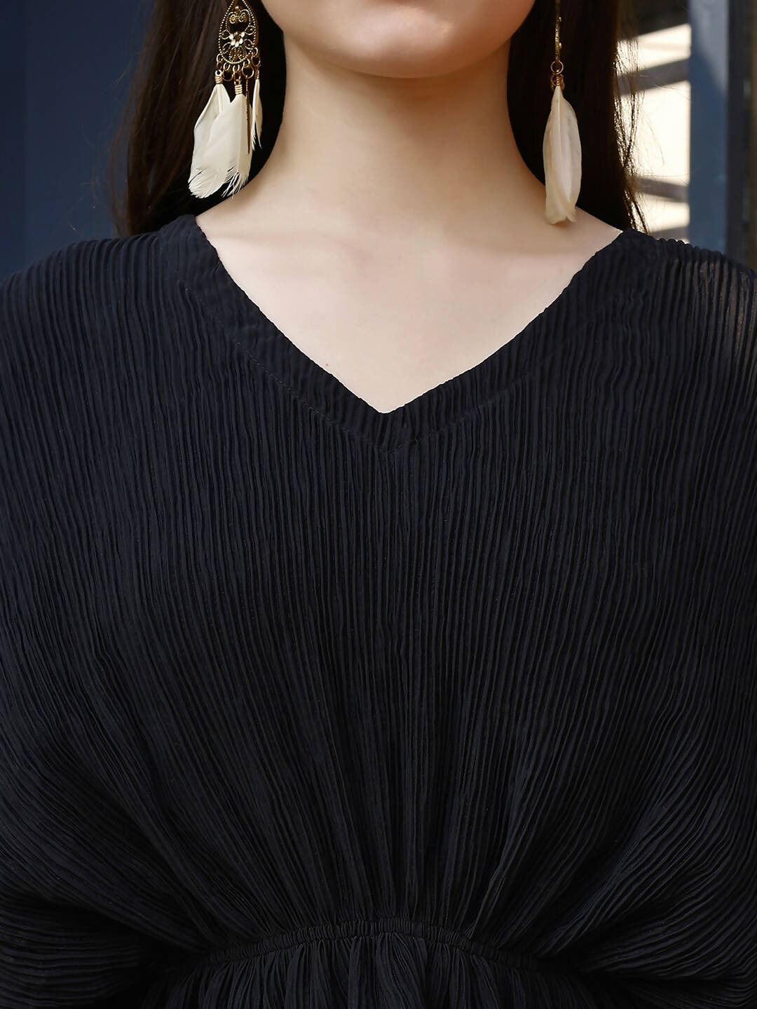 Black Crush Plain Top with Matching Bottom - Eesha | Grocsy